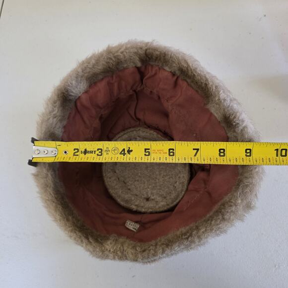 Vintage Womens Genuine Mink Fur Hat Beanie Cloche MCM Union Made USA OSFM Beige - Picture 7 of 7